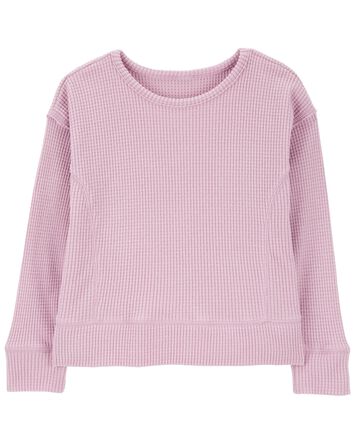 Kid Waffle Knit Thermal Long-Sleeve Tee, 