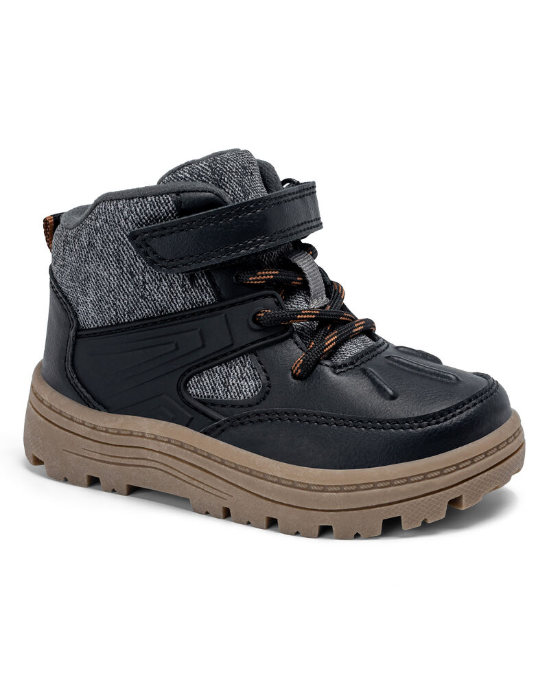 Toddler Boy Lace-Up Boots - Grey, image 1 of 6 slides