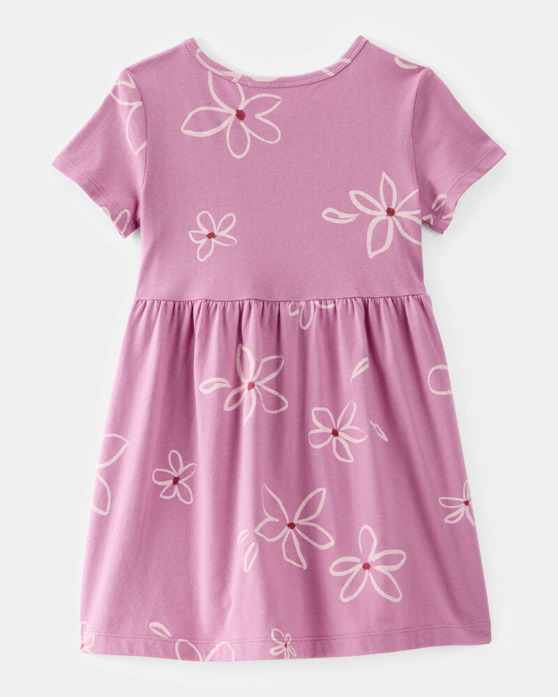 Toddler Girl Flower Print Dress, image 2 of 4 slides