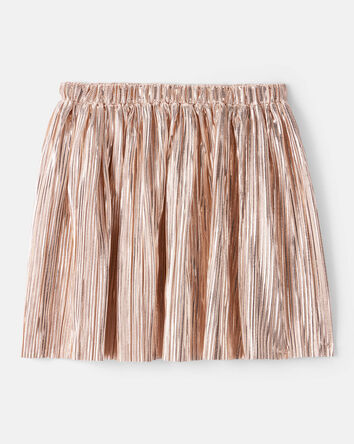 Girls Metallic Knit Skirt - Gold, 
