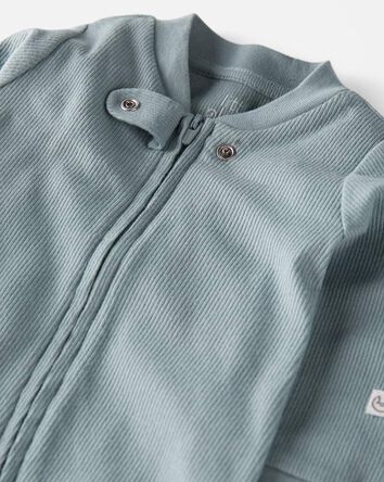 Baby Organic Cotton Sleeper Pyjamas in Blue, 
