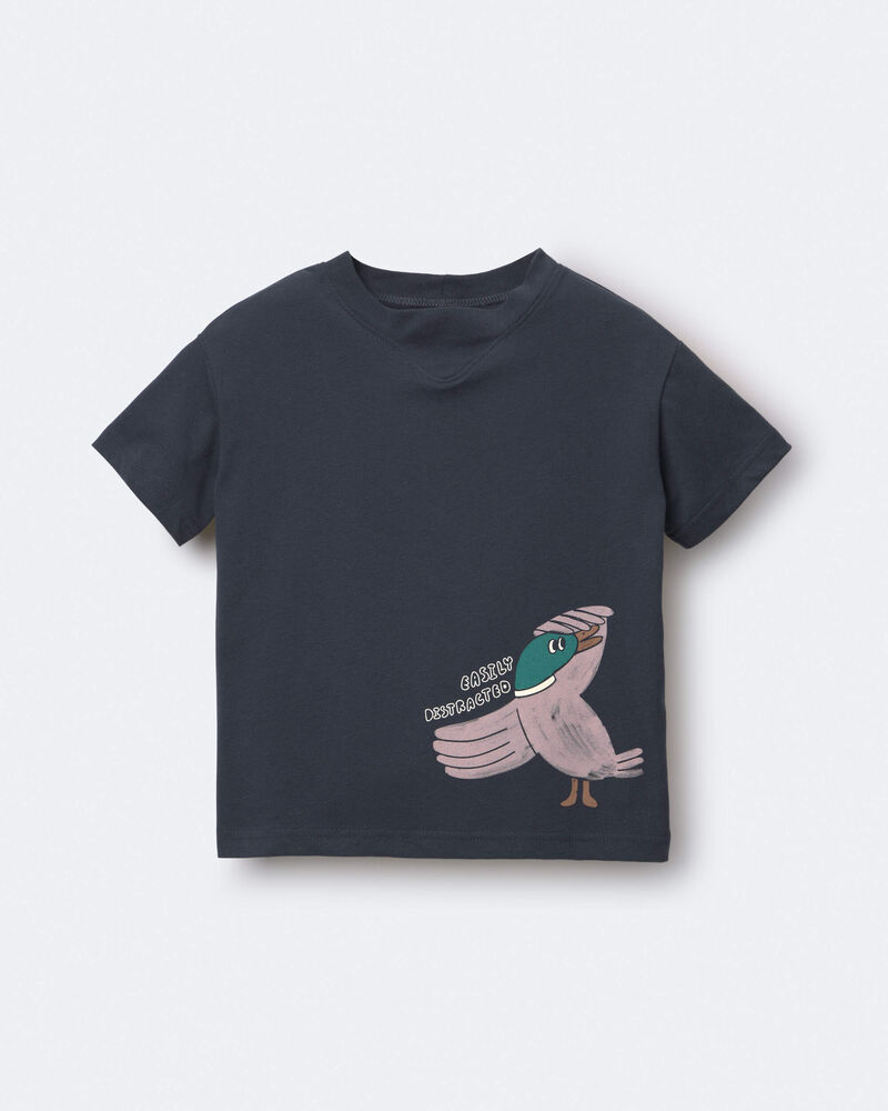 Toddler 'Easily Distracted' Duck Relaxed Graphic Tee - Navy, image 2 of 5 slides