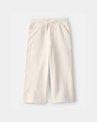 Toddler Girl French Terry Wide-Leg Active Pants - Ivory, image 1 of 4 slides