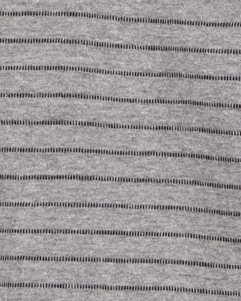 Baby Striped Hooded Shirt  - Grey, image 2 of 3 slides