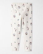 Toddler Organic Cotton Ribbed Knit Pants in Berry Blossom Print, image 2 of 6 slides