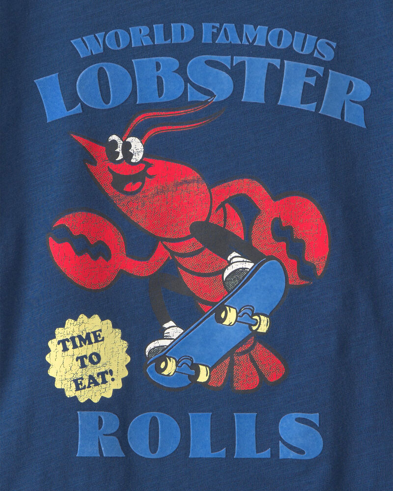 Boys Lobster Graphic Tee - Blue, image 4 of 6 slides