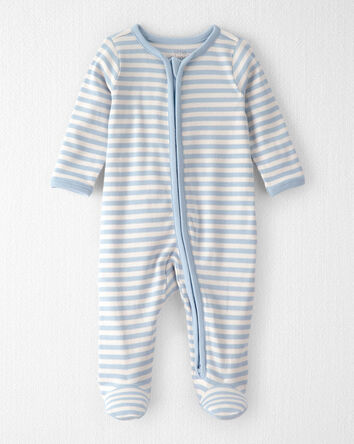 B&eacute;b&eacute; - Grenouill&egrave;re en coton biologique c&ocirc;tel&eacute;, rayures, 