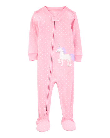 Toddler 1-Piece Unicorn Cotton Footie Pyjamas, 