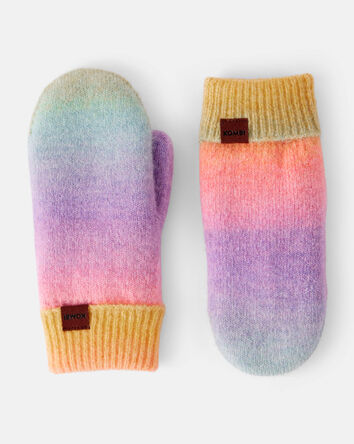Girls KOMBI Rainbow Knit Mittens, 