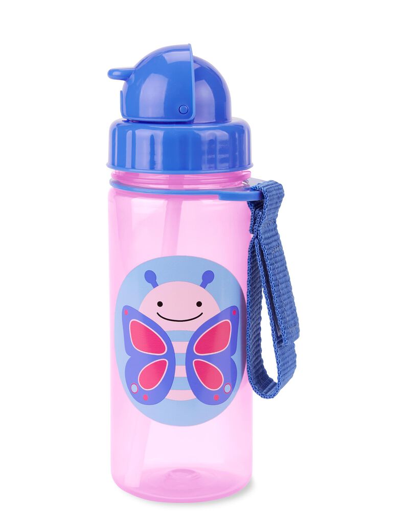 Bouteille ZOO &agrave; paille - 13 oz - papillon, image 2 sur 2 diapositives