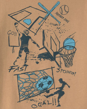 Boys Soccer Long-Sleeve Graphic Tee - Brown, 
