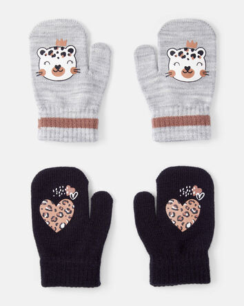 Tout-petit fille - 2 paires de mitaines en tricot KOMBI – Fille, 