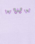 Girls Butterfly Loose Fit 2-Piece Pyjamas - Purple, image 2 of 3 slides