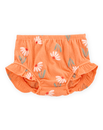 Baby 3-Piece Floral  Outfit Set - Orange/White, 
