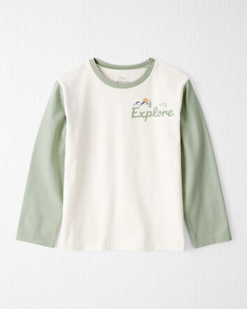 Jeune T-shirt à manches longues en coton biologique Let’s Explore , 