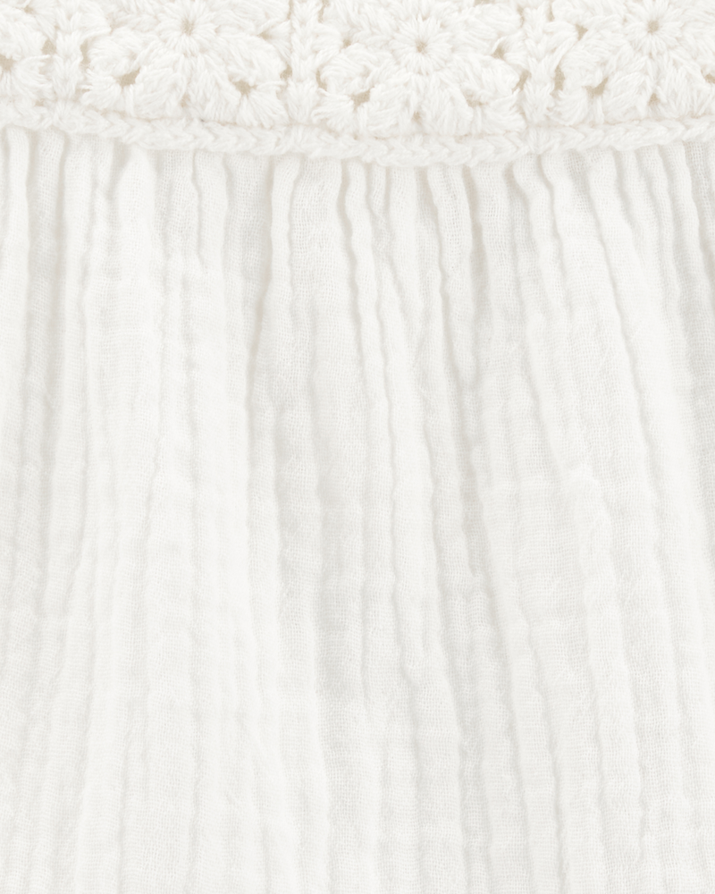 Toddler Gauze Crotchet Knit Tank - Ivory, image 2 of 3 slides