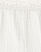 Toddler Gauze Crotchet Knit Tank - Ivory, image 2 of 3 slides