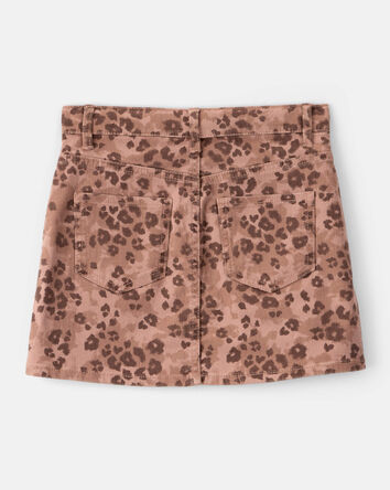 Filles - Jupe en denim imprimé léopard – Brun, 