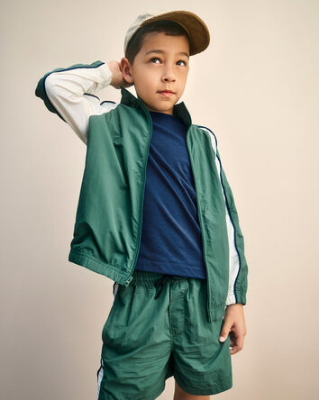 Boys Colourblock Active Shorts - Green, 