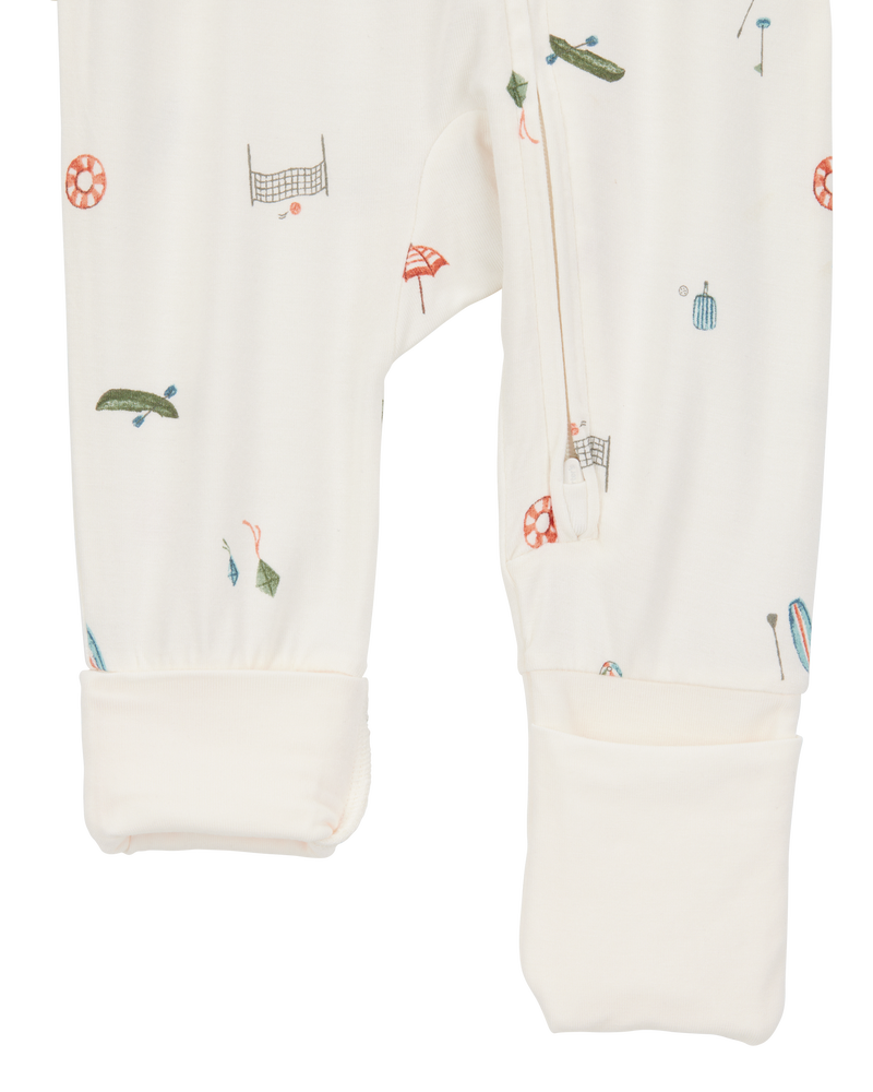 Baby Girl Camp Print Zip-Up PurelySoft Sleeper, image 3 of 7 slides