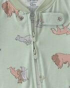 B&eacute;b&eacute; gar&ccedil;on - Pyjama ajust&eacute; 1 pi&egrave;ce PurelySoft &agrave; d&rsquo;animaux - Vert, image 6 sur 7 diapositives