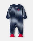 Baby Boy Lobster 2-Way Zip 100% Cotton Sleeper - Blue, image 1 of 6 slides