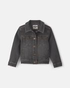 Toddler Girl Denim Jacket - Charcoal Wash, image 1 of 3 slides