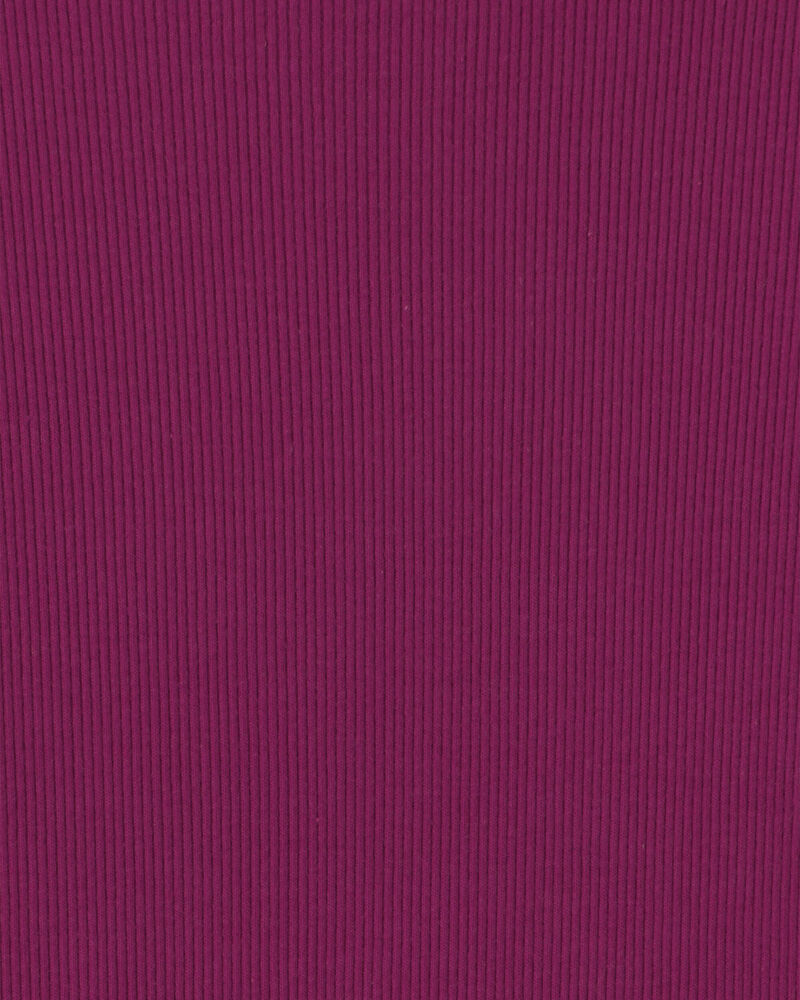 Girls Long-Sleeve Ribbed Top - Burgundy, image 2 of 3 slides