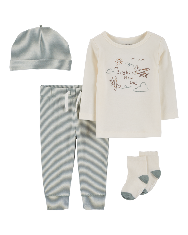 Baby 4-Piece Airplane Outfit Set, image 1 of 3 slides