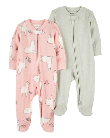 Baby 2-Pack 2-Way Zip Cotton Sleeper, 