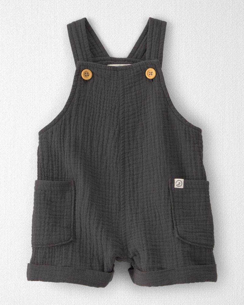 Baby Organic Cotton Gauze Shortalls, image 1 of 5 slides