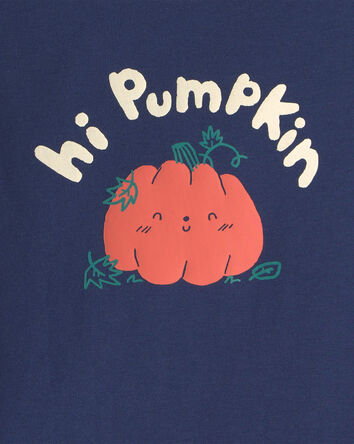 Baby Boy 'Hi Pumpkin' Long-Sleeve Graphic Bodysuit - Navy Blue, 