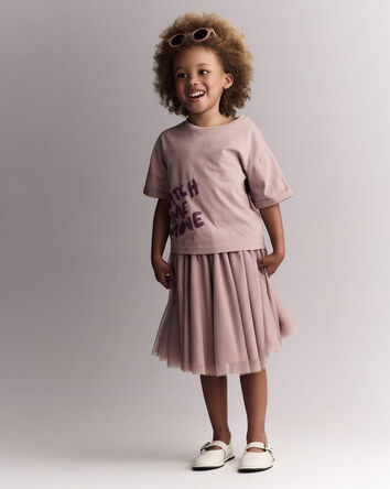 Tout-petit fille - Jupe midi Avenue Twirl&trade; avec tulle - Mauve, 