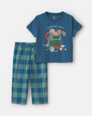 Toddler Boy Camp Short-Sleeve 2-Piece Pyjama Set - Navy Blue, 