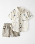 Toddler 2-Piece Fish-Print Set Made with Organic Cotton, image 1 of 6 slides