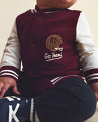 Baby Boy 3-Piece 'Go Team' Football French Terry Layering Set - Maroon, image 3 of 7 slides