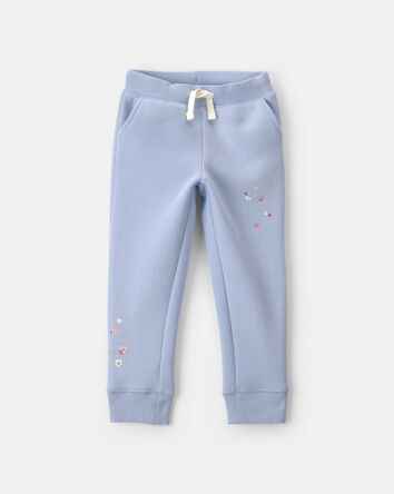 Toddler Girl Fleece Joggers - Blue, 