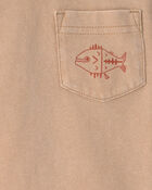 B&eacute;b&eacute; gar&ccedil;on - T-shirt &agrave; imprim&eacute; de poisson sur la poche - Brun , image 2 sur 2 diapositives