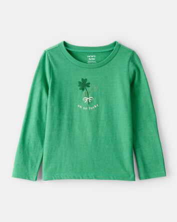 Tout-petit fille - T-shirt &agrave; manches longues &agrave; imprim&eacute; de tr&egrave;fle de la Saint-Patrick - Vert, 