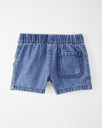Organic Cotton Chambray Drawstring Shorts, 