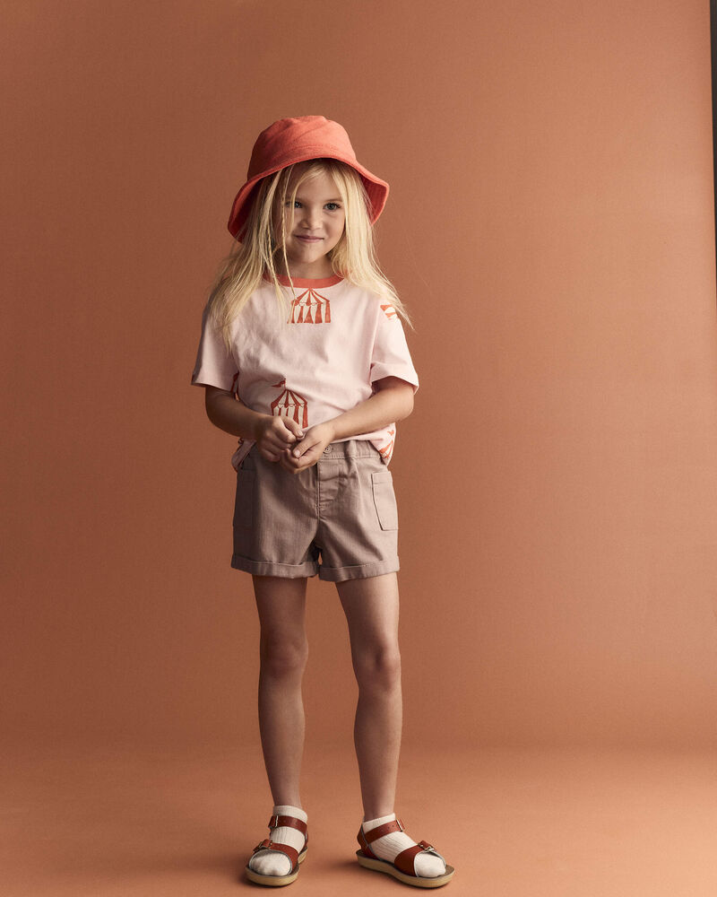 Toddler Girl Relaxed Graphic Tee in Big Top Print - Light Pink, image 4 of 6 slides