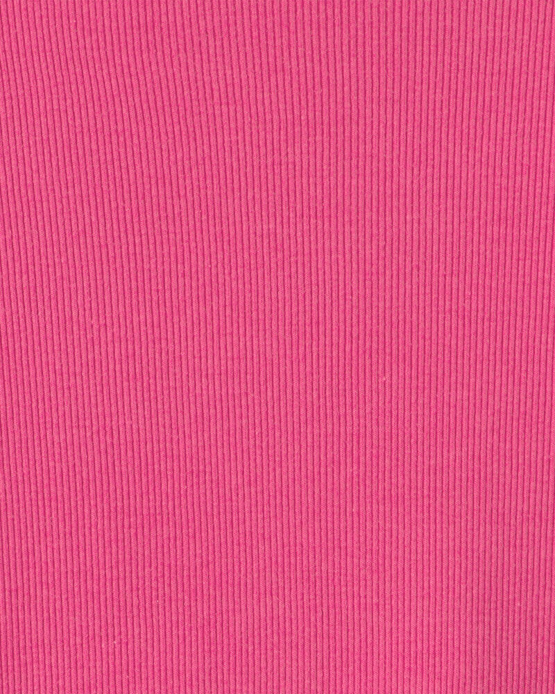 Girls Long-Sleeve Ribbed Top - Pink, image 2 of 3 slides