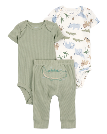 Baby 3-Piece Alligator Little Character Set® - Green/White, 