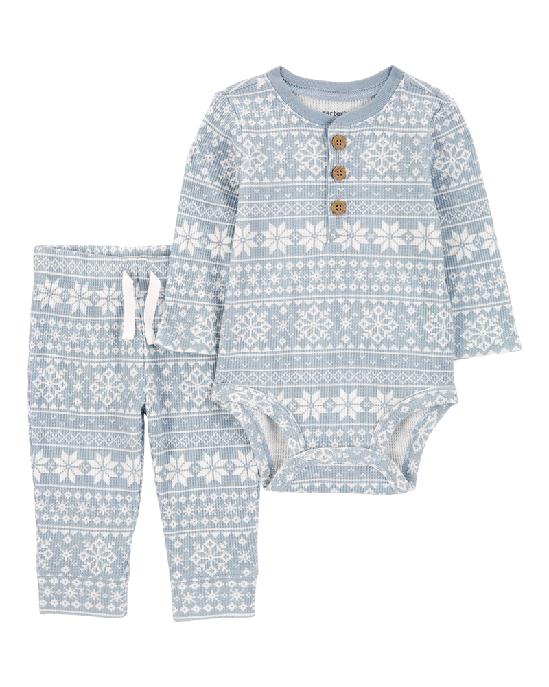 Baby 2-Piece Fair Isle Bodysuit Pant Set, image 1 of 3 slides