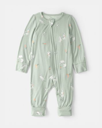 Baby Bunny 2-Way Zip PurelySoft Sleeper - Green, 