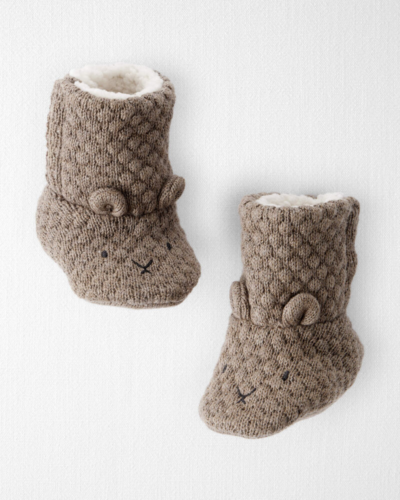 Baby Organic Cotton Sweater Knit Booties, image 1 of 3 slides