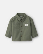 Baby Boy OshKosh Logo Twill Button-Down Shirt - Green, image 1 of 5 slides