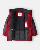 Boys Boy Parka Hooded Winter Jacket - Red, image 2 of 3 slides