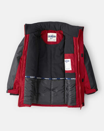 Garçons - Manteau d'hiver à capuchon pour garçon - Rouge, 