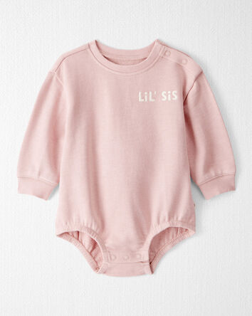 Baby Girl Organic Cotton Lil Sis Bubble, 